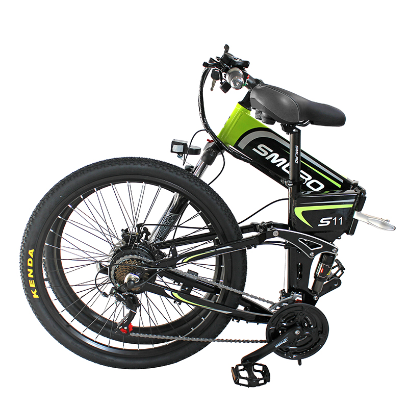 SMLRO S11 electric mountain bike full suspension folding bike 26 in